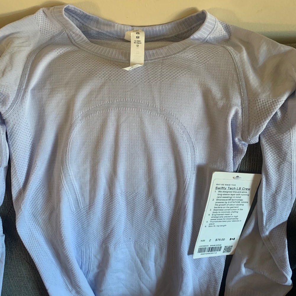 lululemon swiftly long sleeve crew serene blue